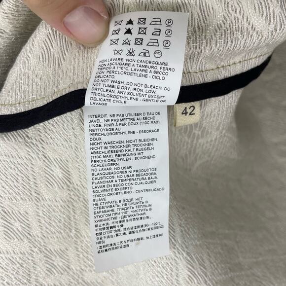 Marni Metallic Gold with Piping Tailored Open Front Evening Jacket Size 42 (6) - Picture 8 of 9